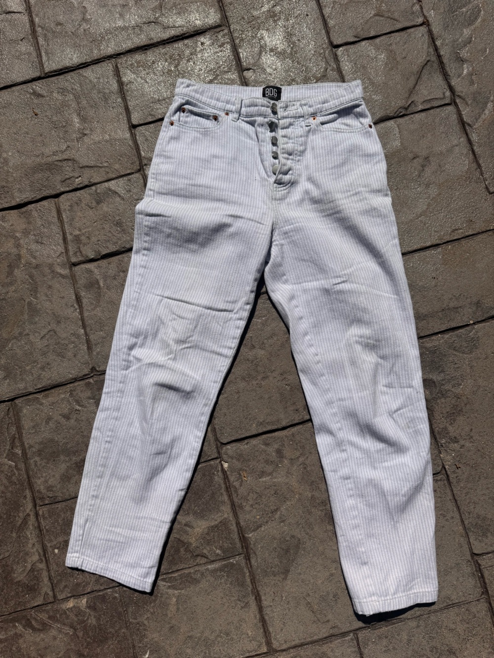 Urban Outfitters Light Gray Ribbed Slim Straight Jeans